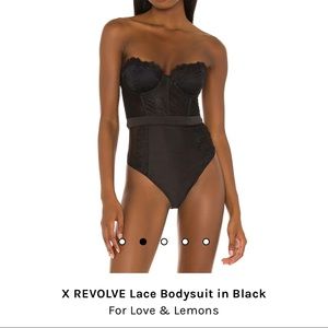 For Love & Lemons X Revolve lace corset bodysuit